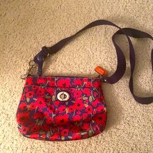 Coach pink flower crossbody purse